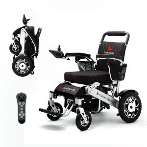 WOLF (Black L ) Folding Lightweight Heavy Duty Electric Wheelchair 330 lbs-500W-13 Miles