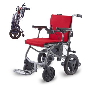 KANO( Red) – Foldable Electric Wheelchair, Travel Size, User-Friendly