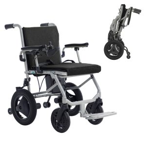 KANO (Black) -Foldable Electric Wheelchair, Travel Size, User-Friendly