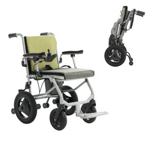 KANO (Green) -Foldable Electric Wheelchair, Travel Size, User-Friendly