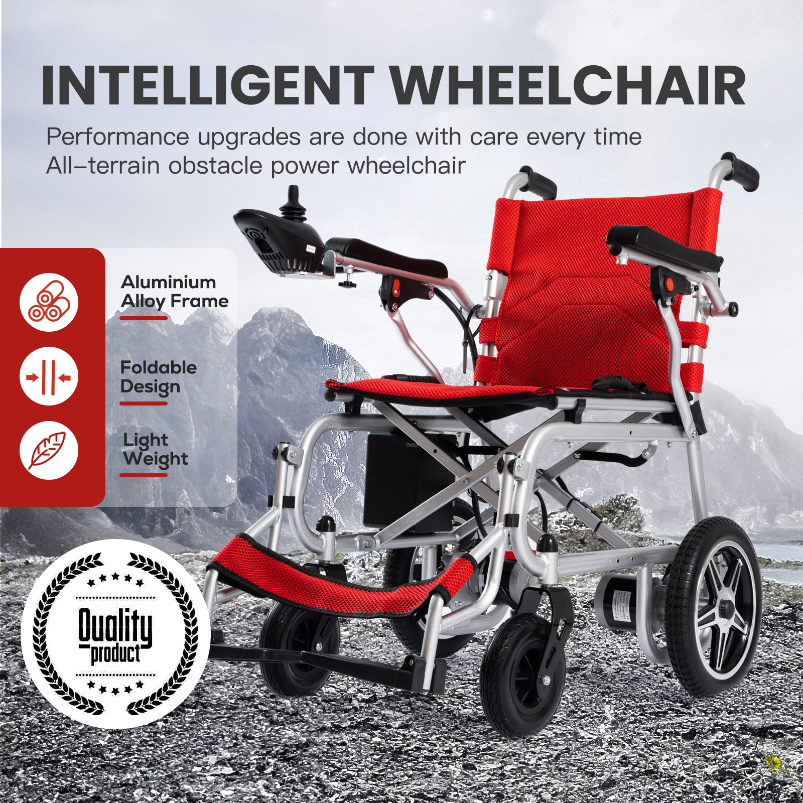 ARTEMIS PRO Lightweight Foldable Electric Wheelchair 500W -12 miles - Image 7