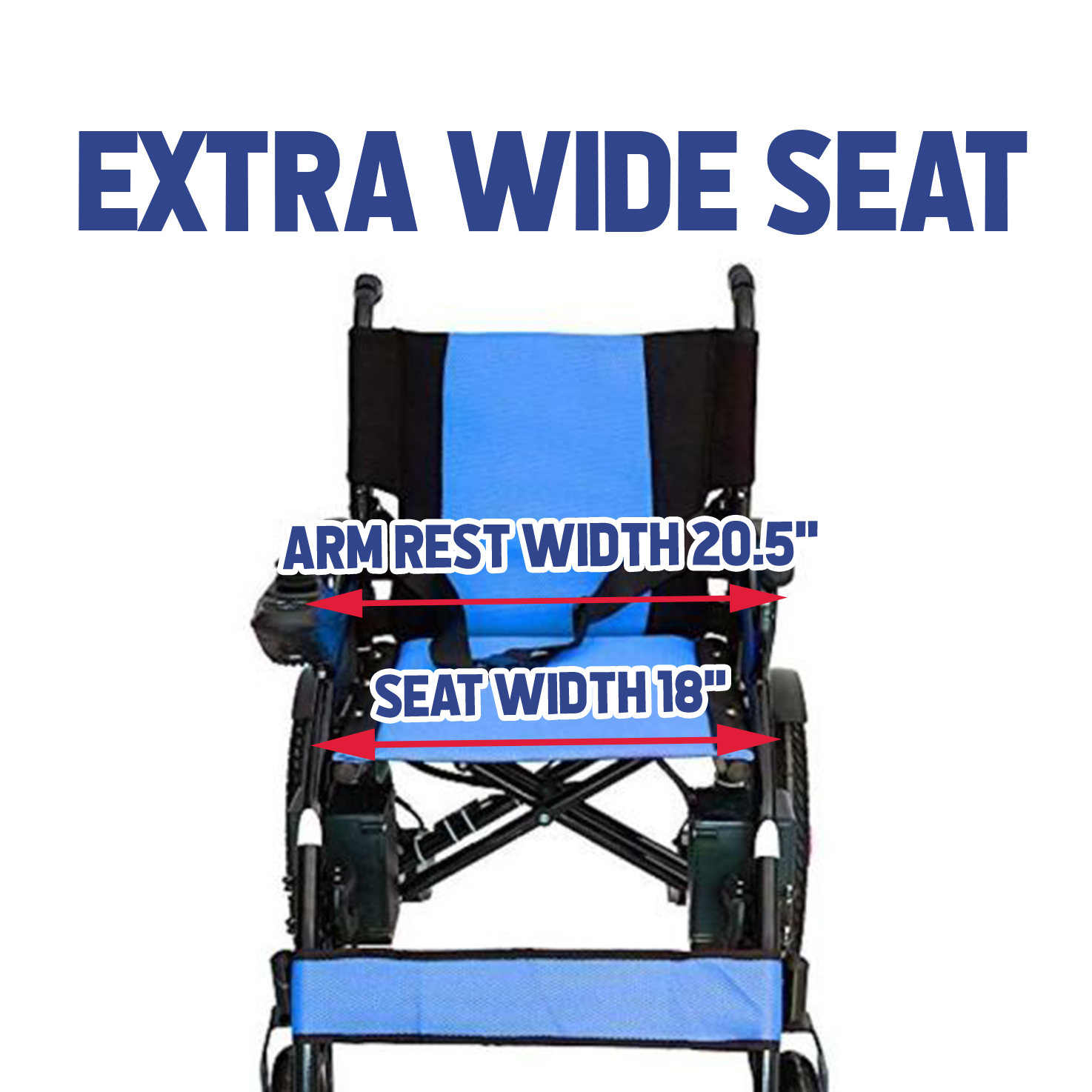 ARTEMIS (Blue) - Folding Lightweight Electric Wheelchairs 265lbs -500W- 13Miles - Image 3