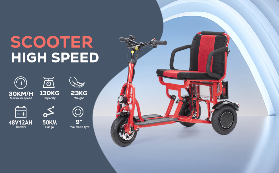 COUGAR Folding Electric Mobility Scooter 3 Wheel Lightweight Portable Power Travel Scooters - Image 10