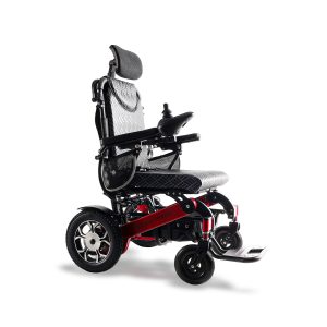 SHAWK (Red)-Reclining Folding Lightweight Electric Wheelchair 500W Motor,330 lbs-13 miles