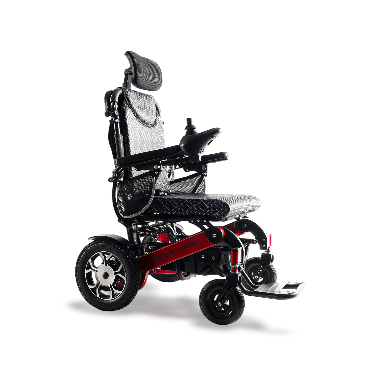 SHAWK (Red)-Reclining Folding Lightweight Electric Wheelchair 500W Motor,330 lbs-13 miles