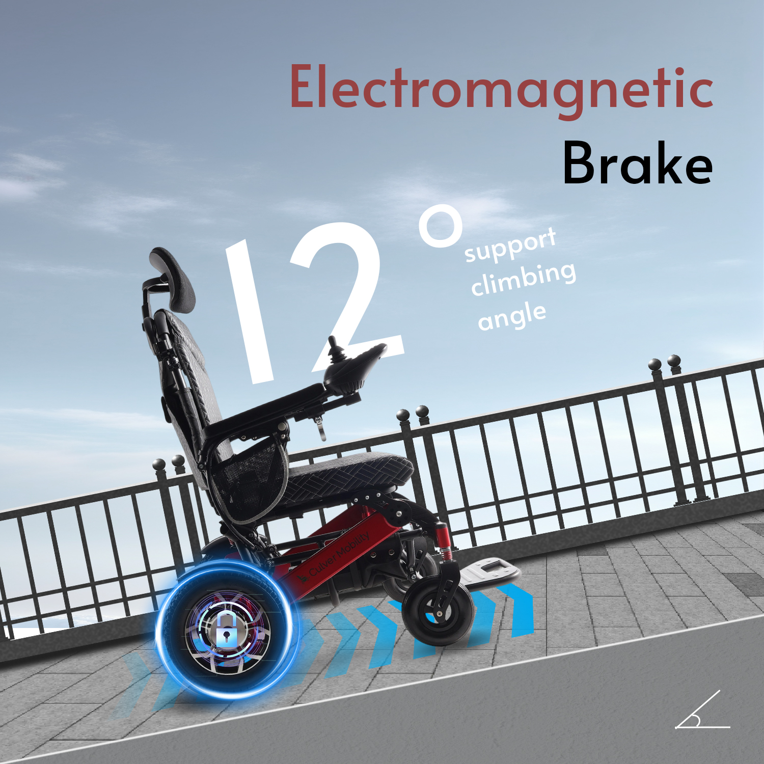 SHAWK (Red)-Reclining Folding Lightweight Electric Wheelchair 500W Motor,330 lbs-13 miles - Image 5